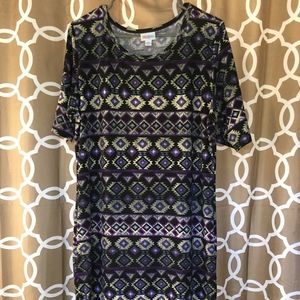LuLaRoe black, purple, and yellow Julia